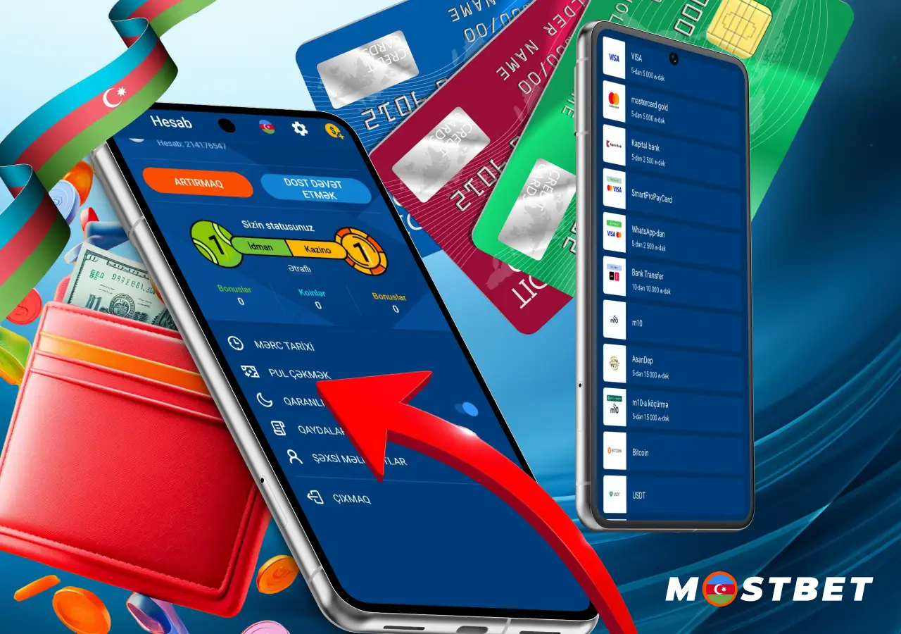 Oyunçular üçün mobil proqram vasitəsilə vəsait çıxarmaq üçün təlimatlar