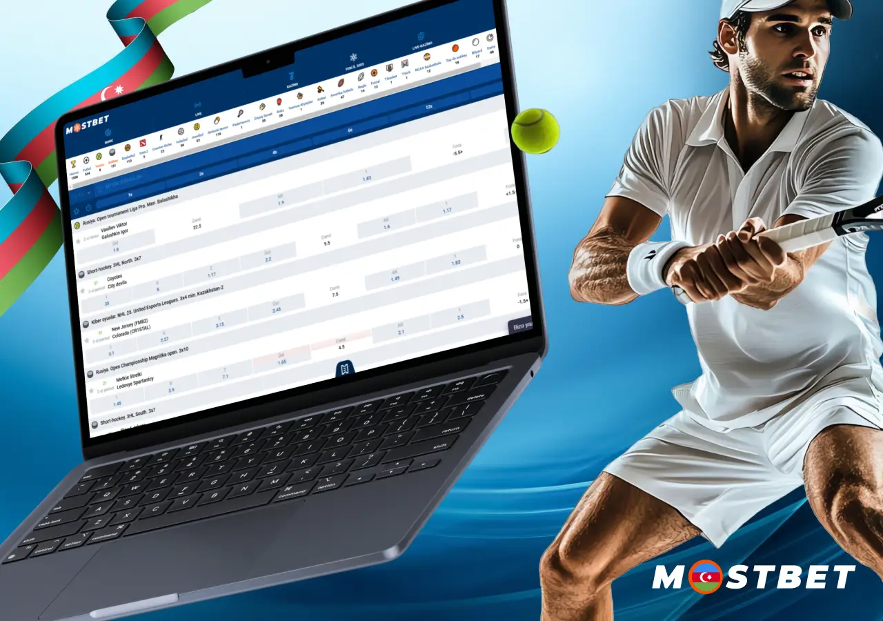 Bukmeker kontorunda tennis üzrə mərclərin nəzərdən keçirilməsi