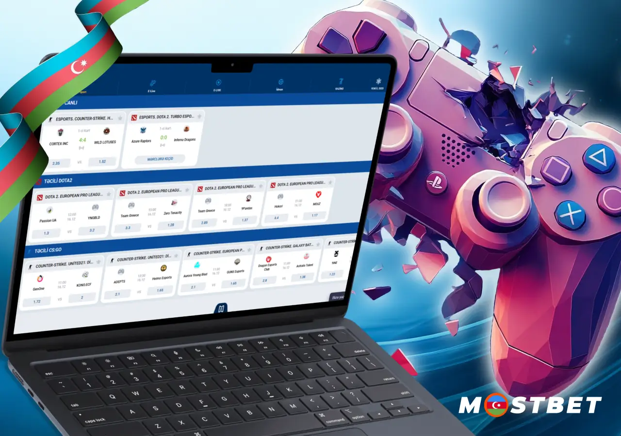 Bukmeker kontorunda eSports bahislərinin nəzərdən keçirilməsi